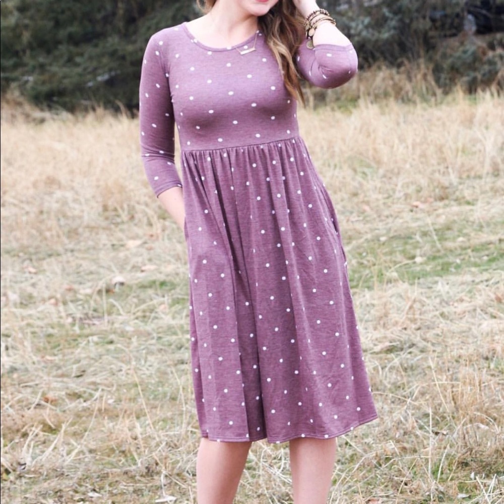 Mauve midi dress